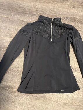 Spyder Black Athletic Quarter Zip Top with Logo